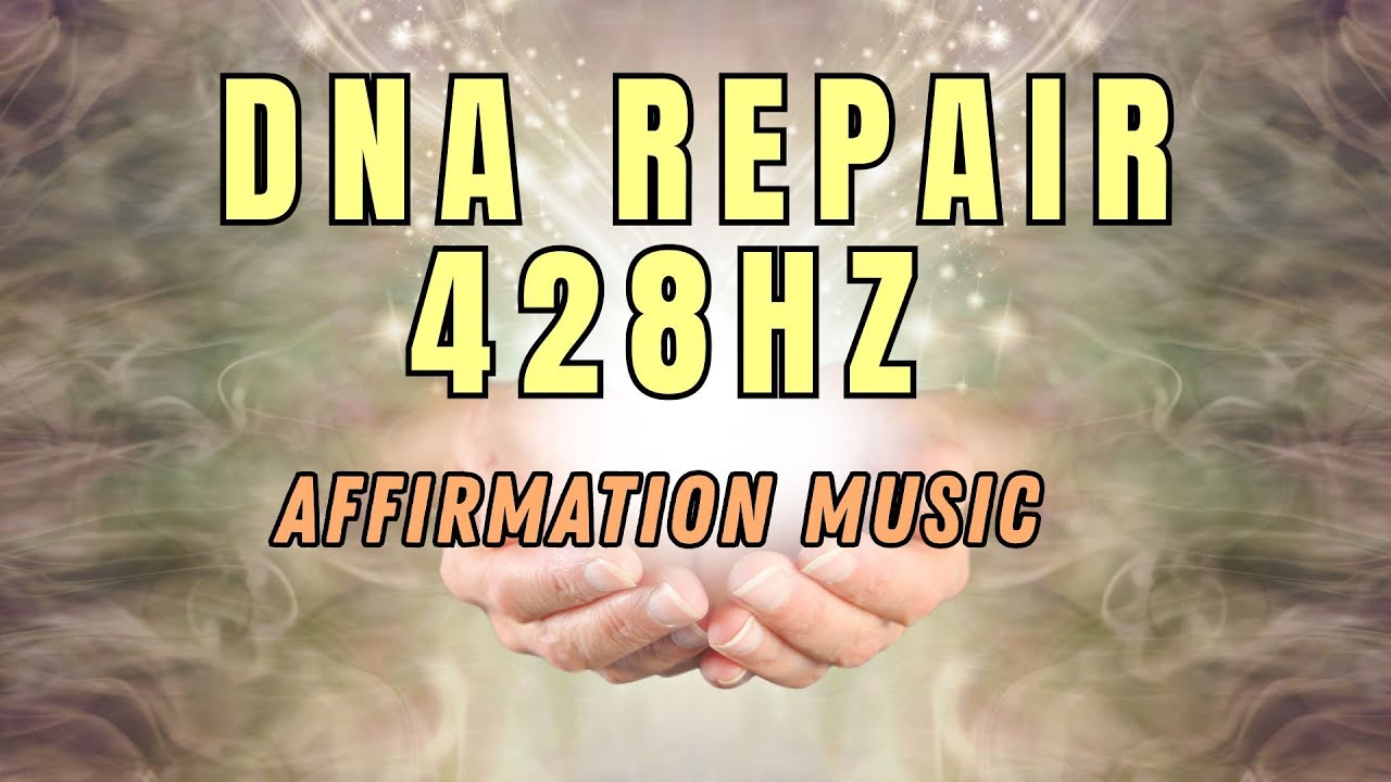 528 Hz affirmation music artwork with hands cupping glowing light